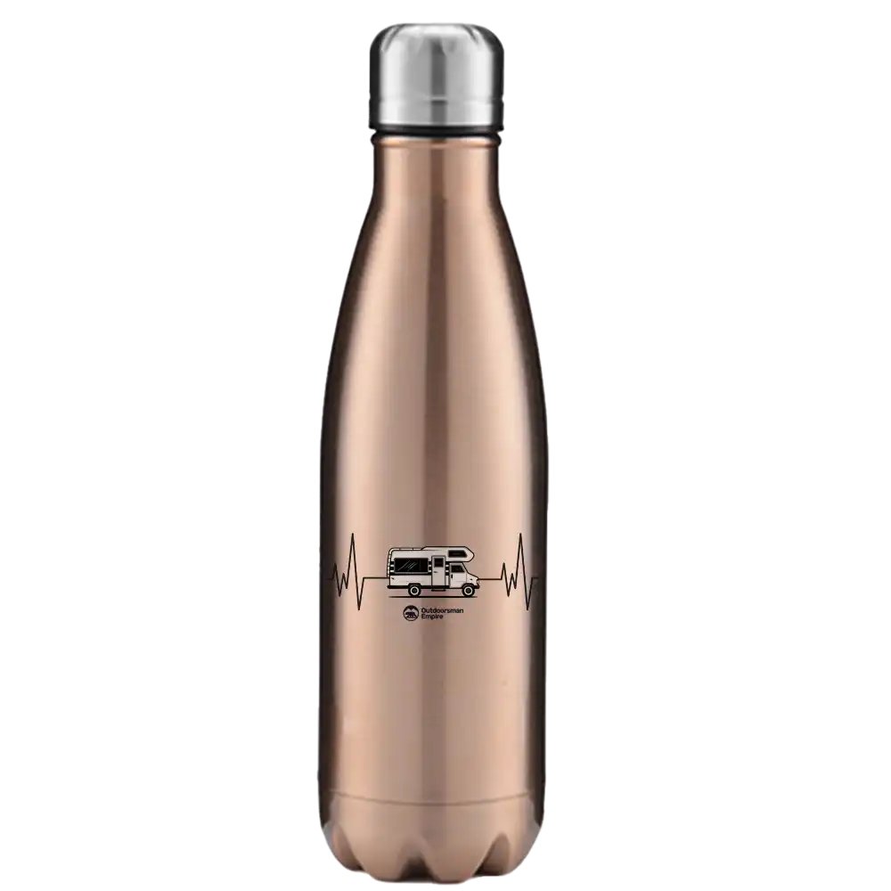 Camping Cardiogram 17oz Stainless Water Bottle